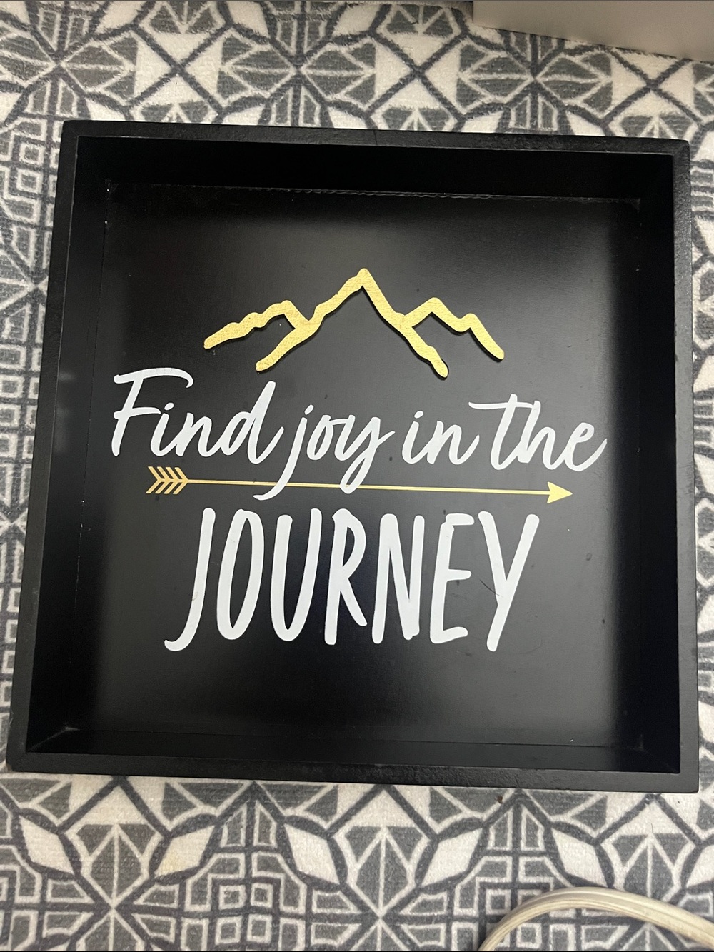 Find Joy in the Journey Wall Art - Black and Gold wooden wall decor 684